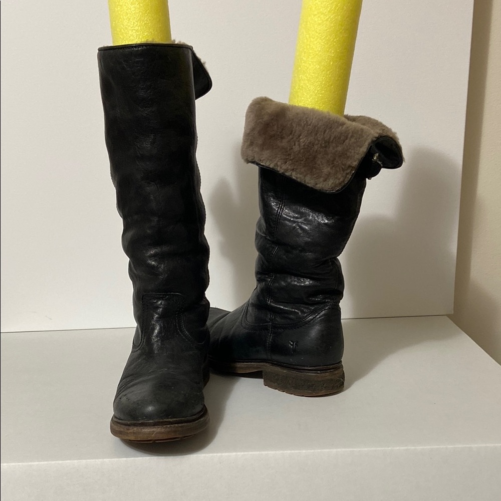 Frye Black Leather Winter Boots